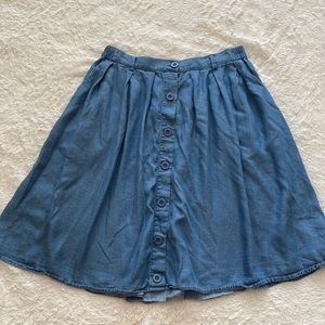 ModCloth chambray librarian a-line skirt size medium with pockets